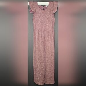 Nanette Kids Ruffle Sleeve Glitter Knit Jumpsuit - Size 7/8